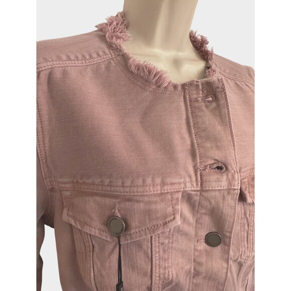 Liverpool Aster Mauve Rose Jean Jacket Size Petite Medium Button Up NWT $109 - Picture 7 of 10